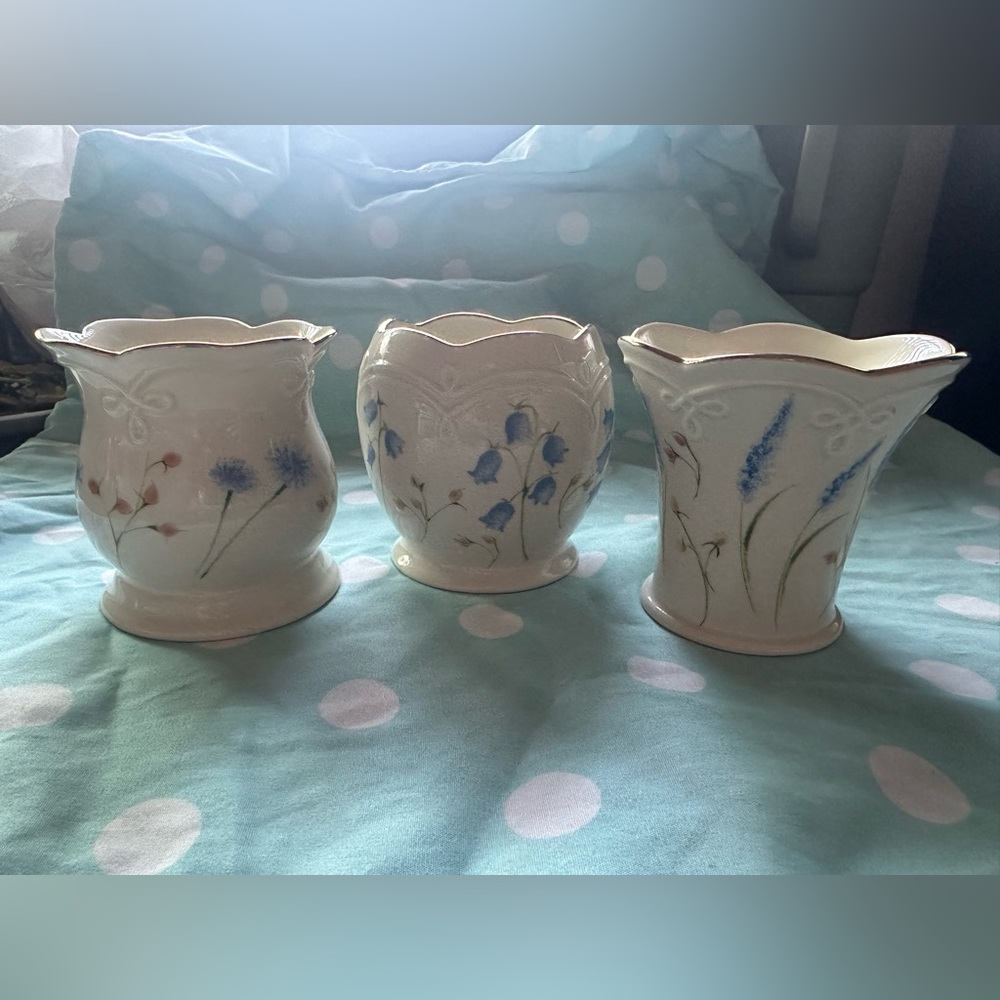 Lenox Set of 3 Floral Bud Vase Lenox Classic Set.